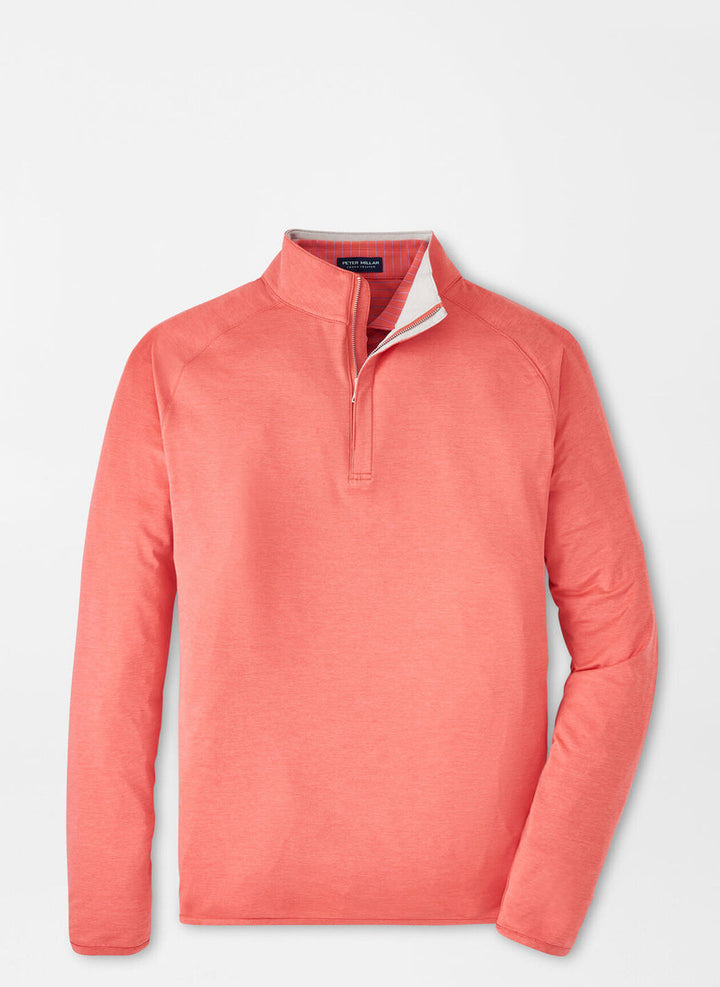 Peter Millar Stealth Performance Quarter-Zip: Scarlet Lily