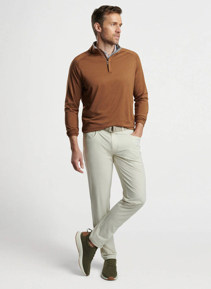 Peter Millar Stealth Performance Quarter-Zip: Walnut