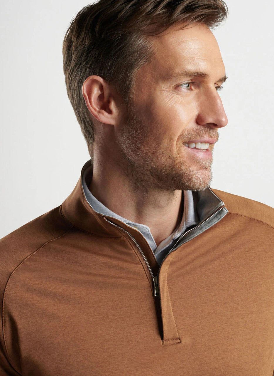 Peter Millar Stealth Performance Quarter-Zip: Walnut