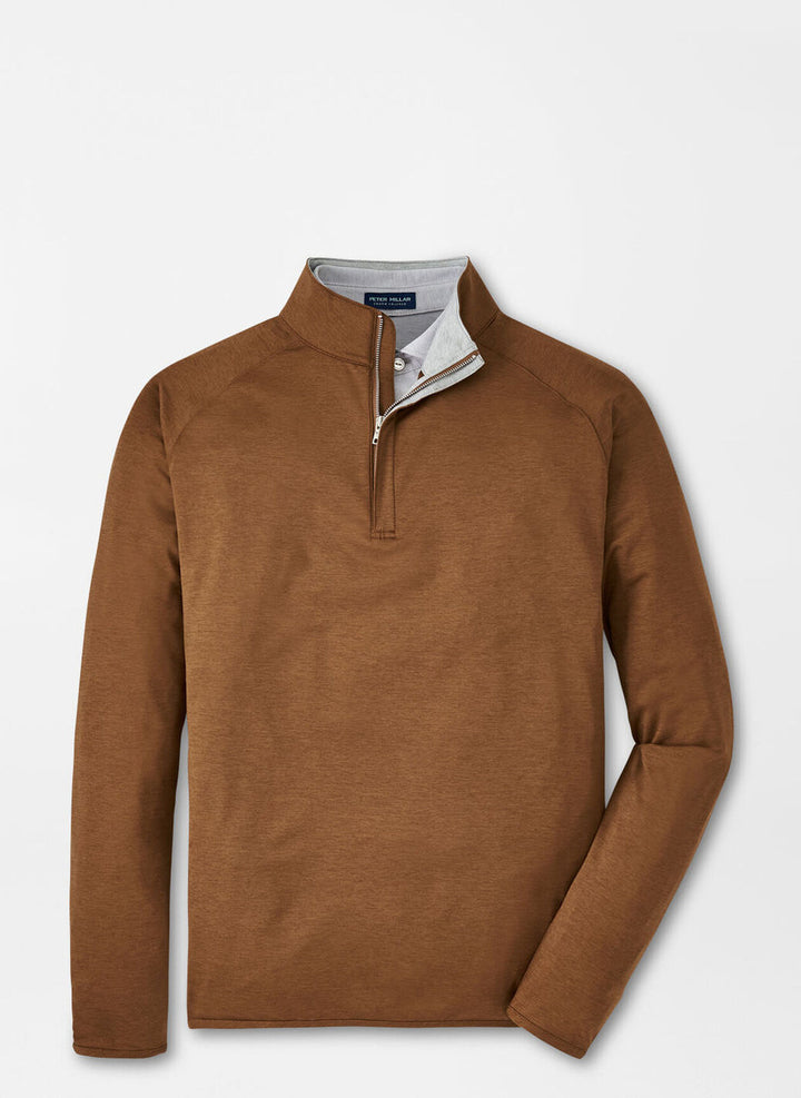 Peter Millar Stealth Performance Quarter-Zip: Walnut