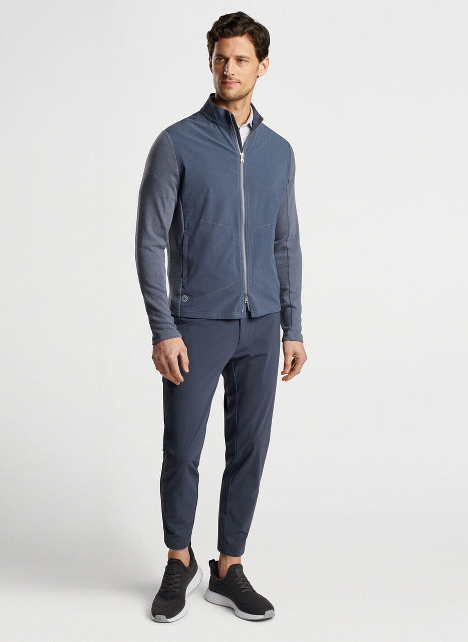 Peter Millar Solstice Performance Hybrid Full-Zip Cardigan: Steel