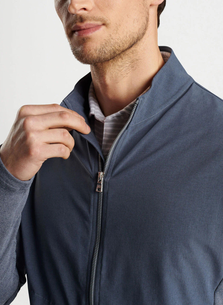 Peter Millar Solstice Performance Hybrid Full-Zip Cardigan: Steel