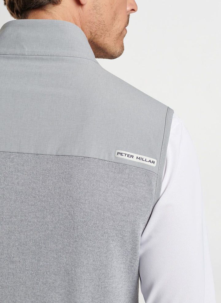 Peter Millar Solstice Performance Hybrid Full-Zip Vest: Gale Grey