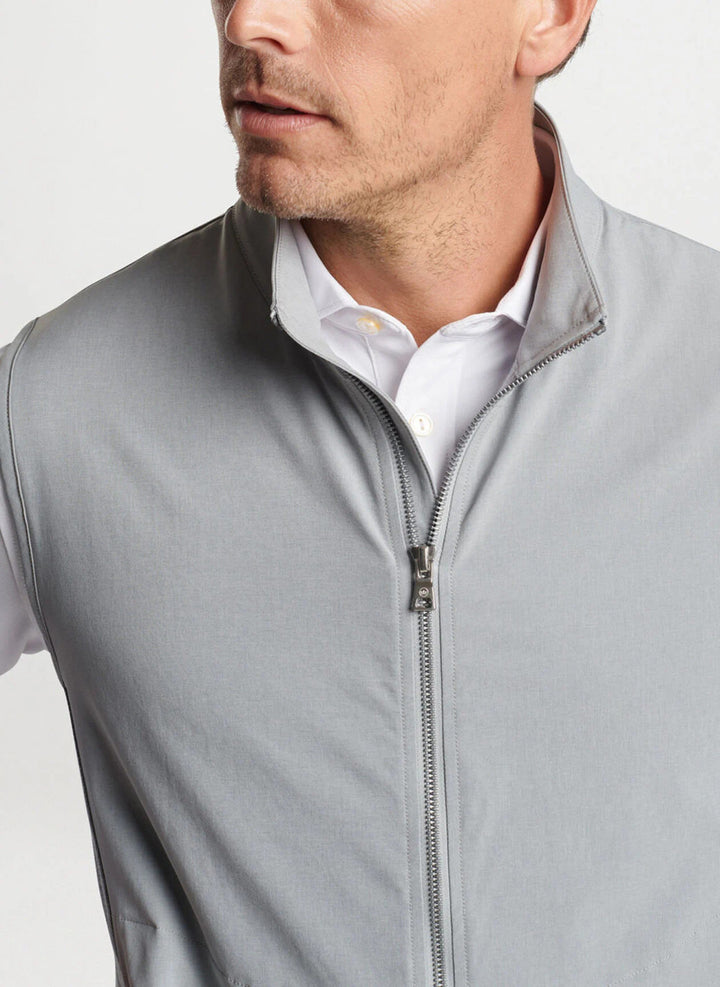 Peter Millar Solstice Performance Hybrid Full-Zip Vest: Gale Grey