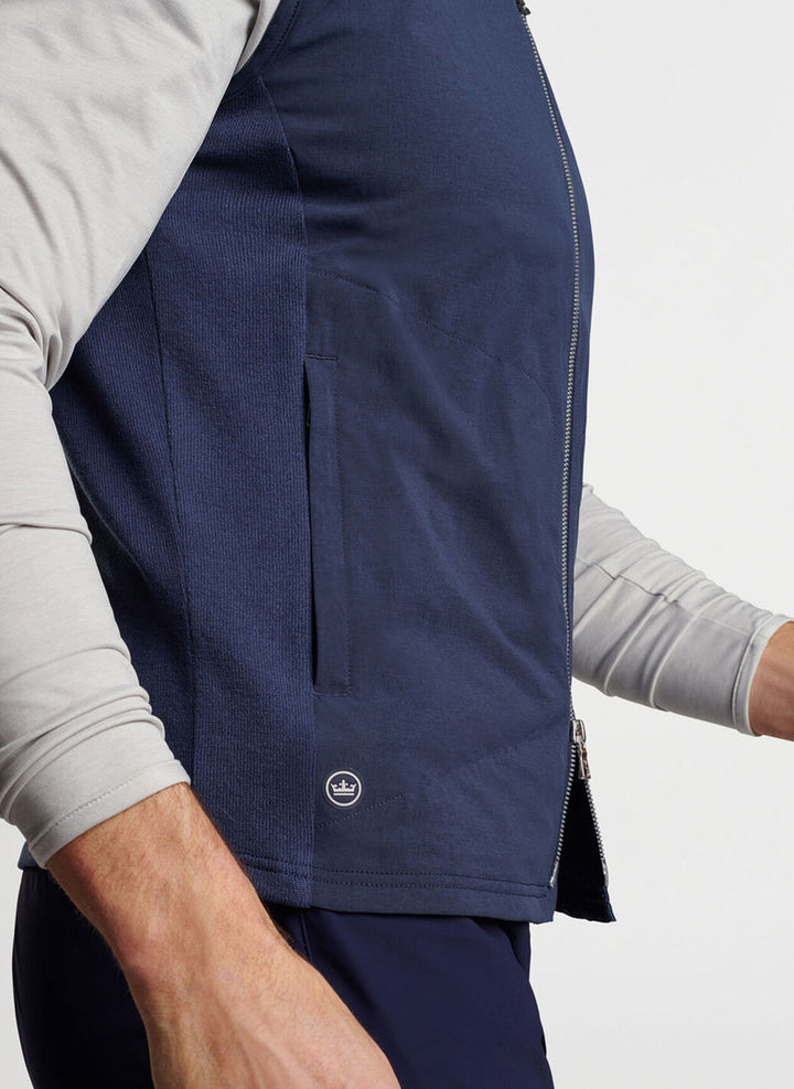 Peter Millar Solstice Performance Hybrid Full-Zip Vest: Navy