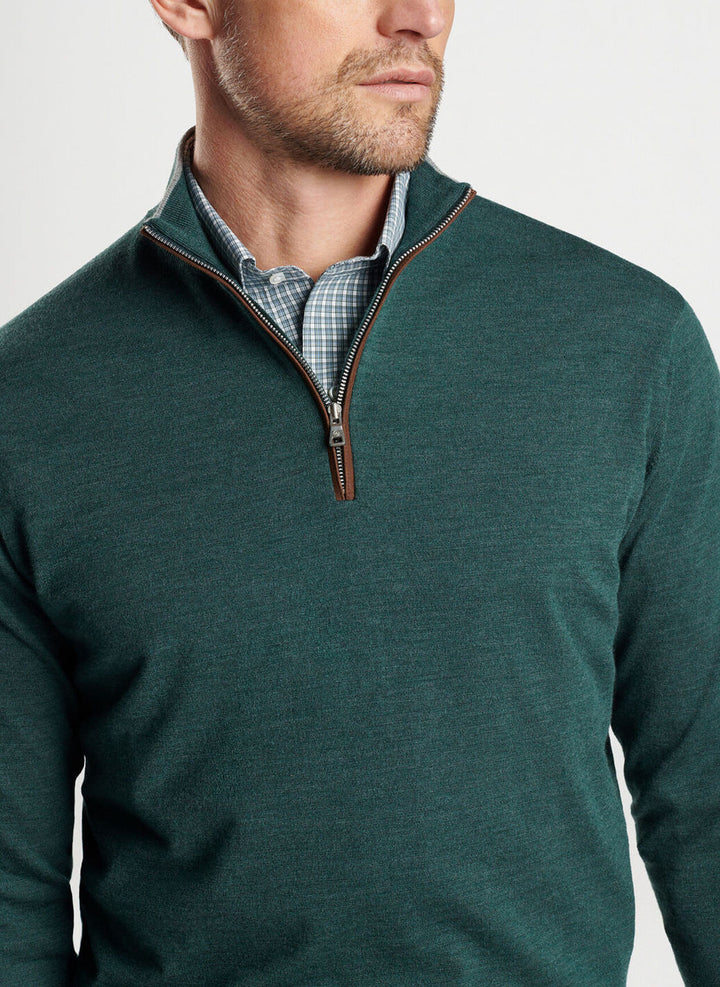 Peter Millar Crown Crafted Excursionist Flex Quarter-Zip Sweater: Lacinato