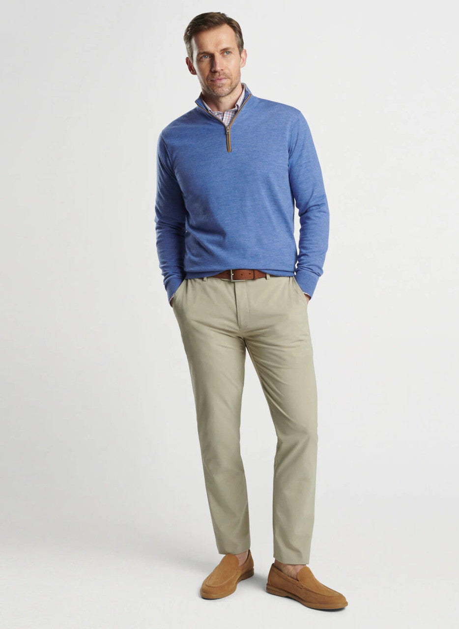 Peter Millar Crown Crafted Excursionist Flex Quarter-Zip Sweater: Nordic Blue