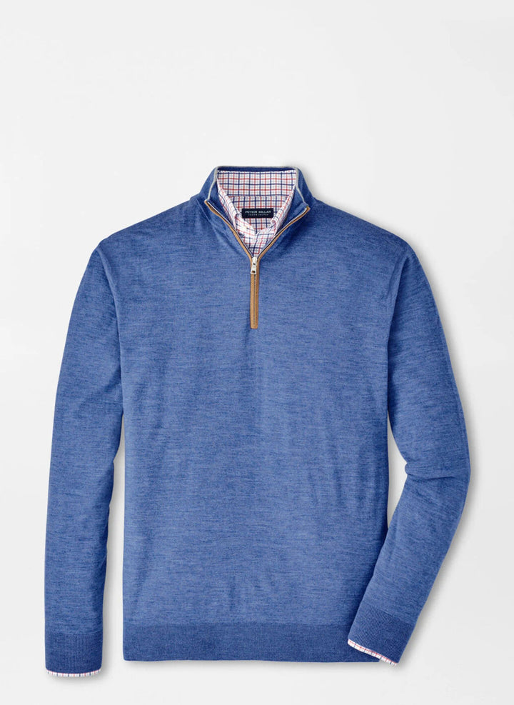 Peter Millar Crown Crafted Excursionist Flex Quarter-Zip Sweater: Nordic Blue