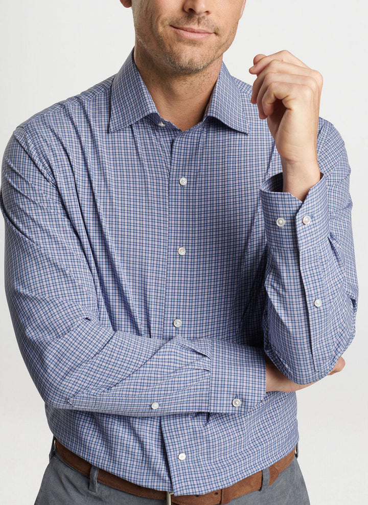 Peter Millar Crown Crafted Wicklow Performance Poplin Sport Shirt: Brook Blue