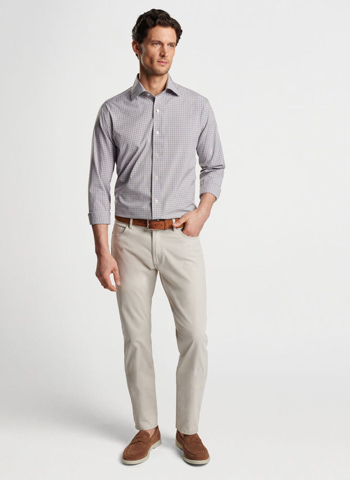 Peter Millar Crown Crafted Wicklow Performance Poplin Sport Shirt: Tawny