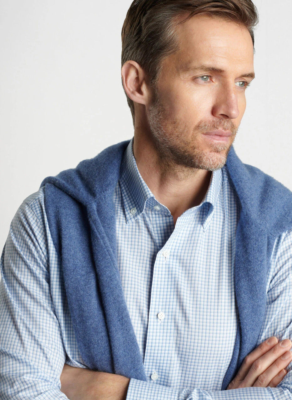 Peter Millar Crown Crafted Ludlow Cotton Sport Shirt: Brook Blue