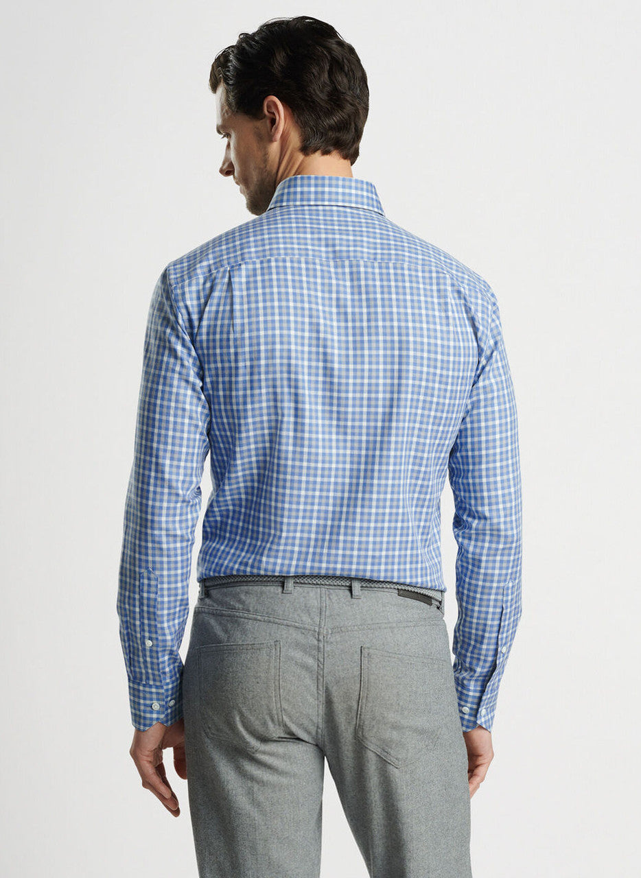 Peter Millar Crown Crafted Combe Cotton Sport Shirt: Brook Blue