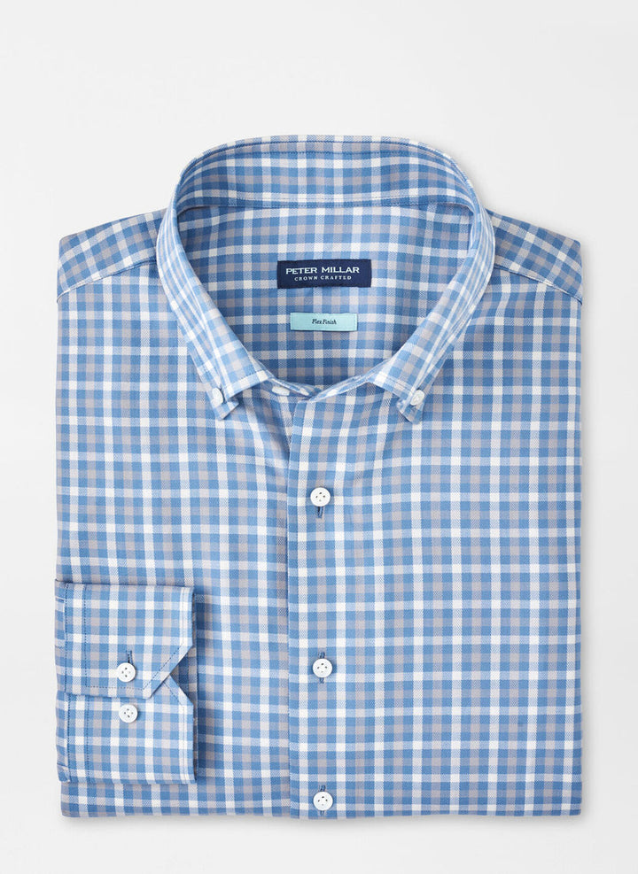 Peter Millar Crown Crafted Combe Cotton Sport Shirt: Brook Blue