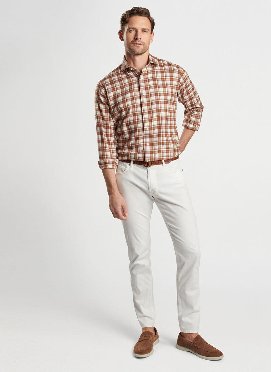 Peter Millar Trento Italian Flannel Sport Shirt: Tawny