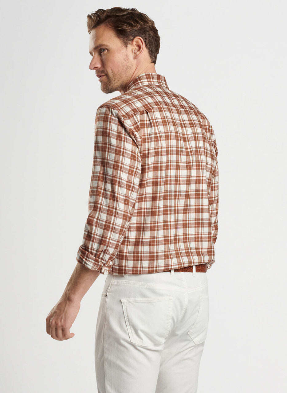 Peter Millar Trento Italian Flannel Sport Shirt: Tawny