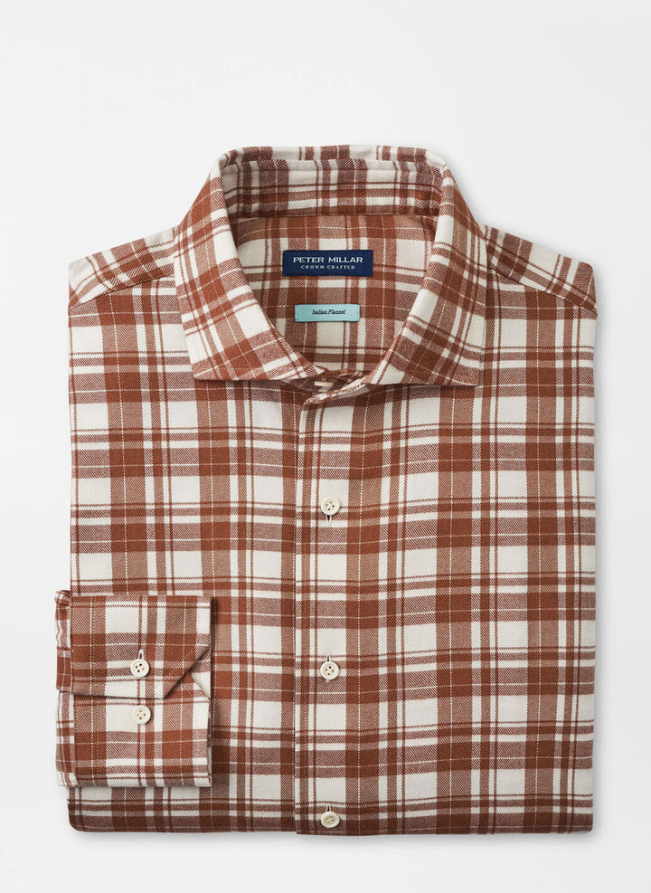 Peter Millar Trento Italian Flannel Sport Shirt: Tawny