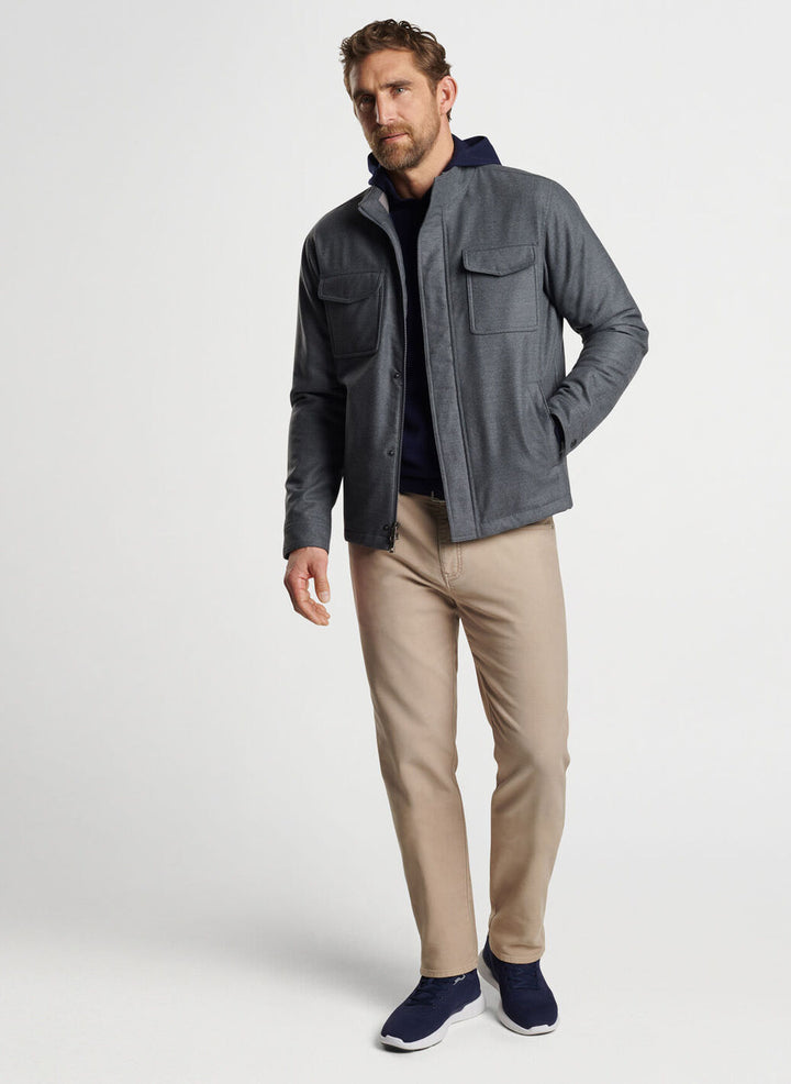 Peter Millar Norfolk Wool Bomber: Charcoal