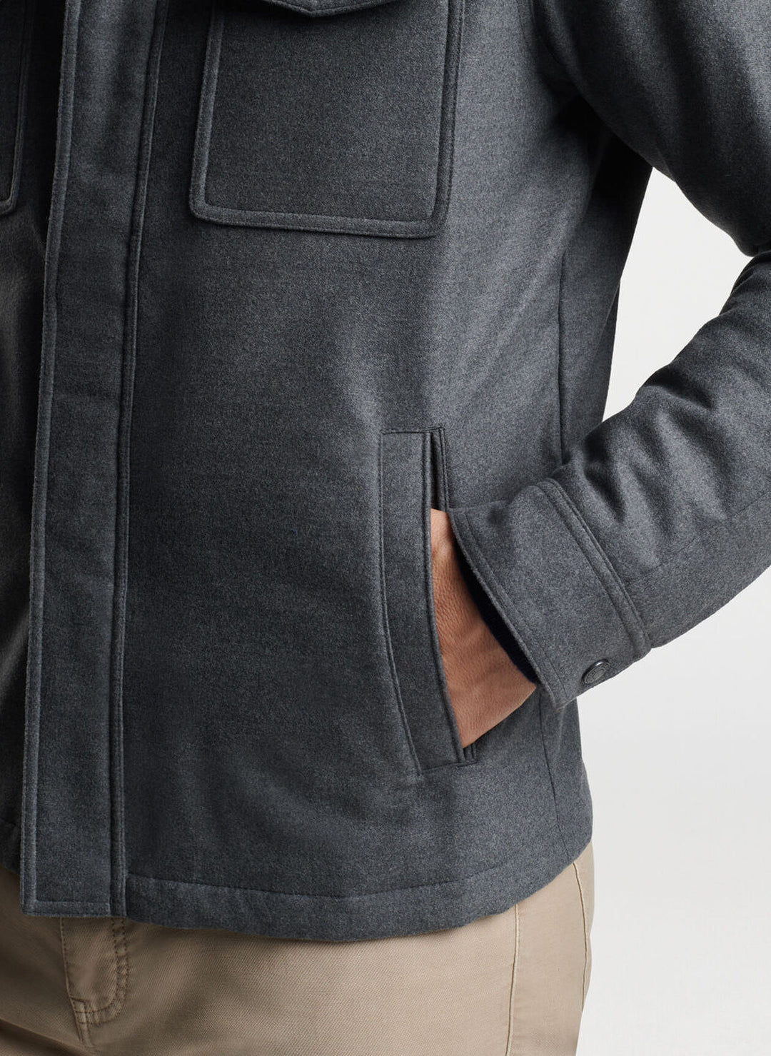 Peter Millar Norfolk Wool Bomber: Charcoal