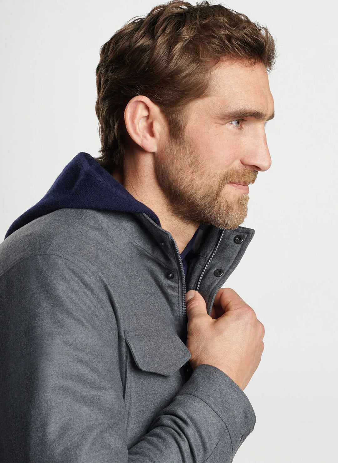 Peter Millar Norfolk Wool Bomber: Charcoal