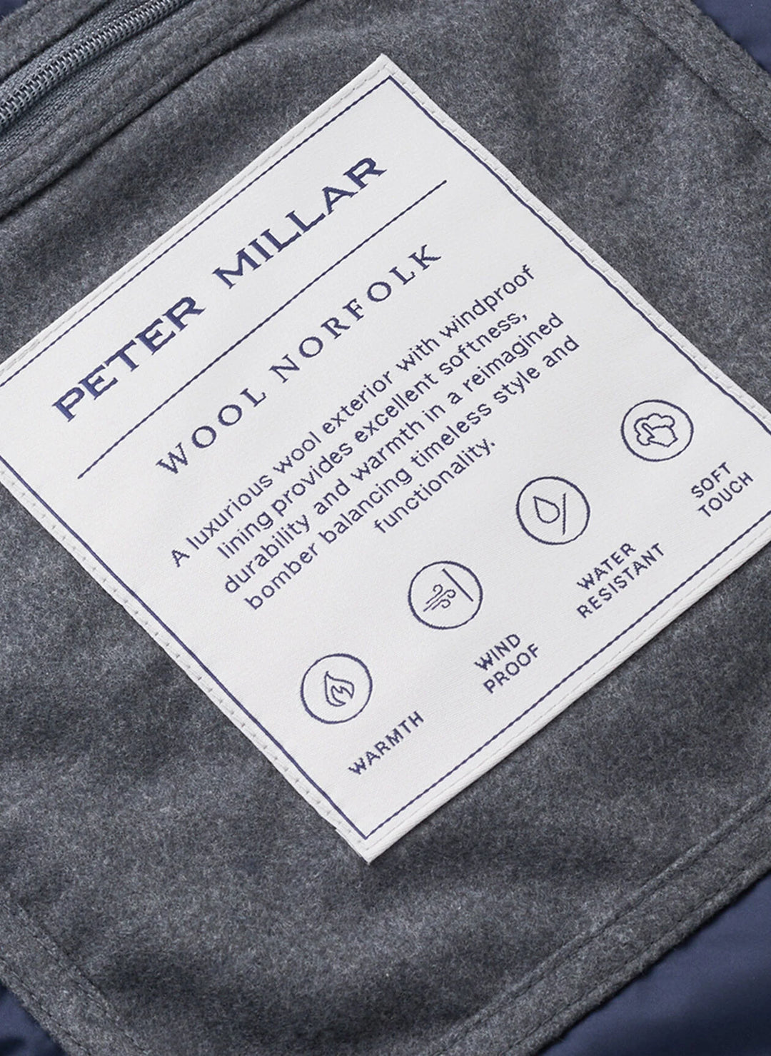 Peter Millar Norfolk Wool Bomber: Charcoal