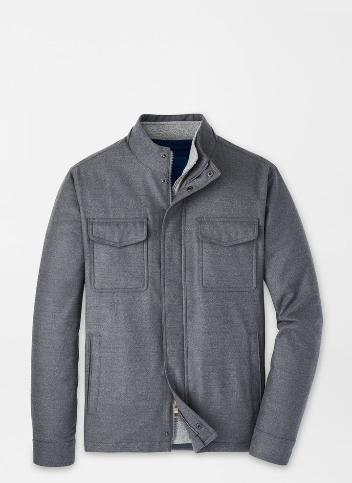 Peter Millar Norfolk Wool Bomber: Charcoal