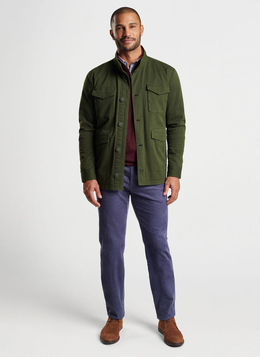 Peter Millar Stowe Reversible Safari Jacket: Dark Olive