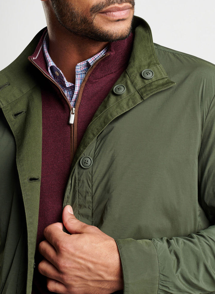 Peter Millar Stowe Reversible Safari Jacket: Dark Olive