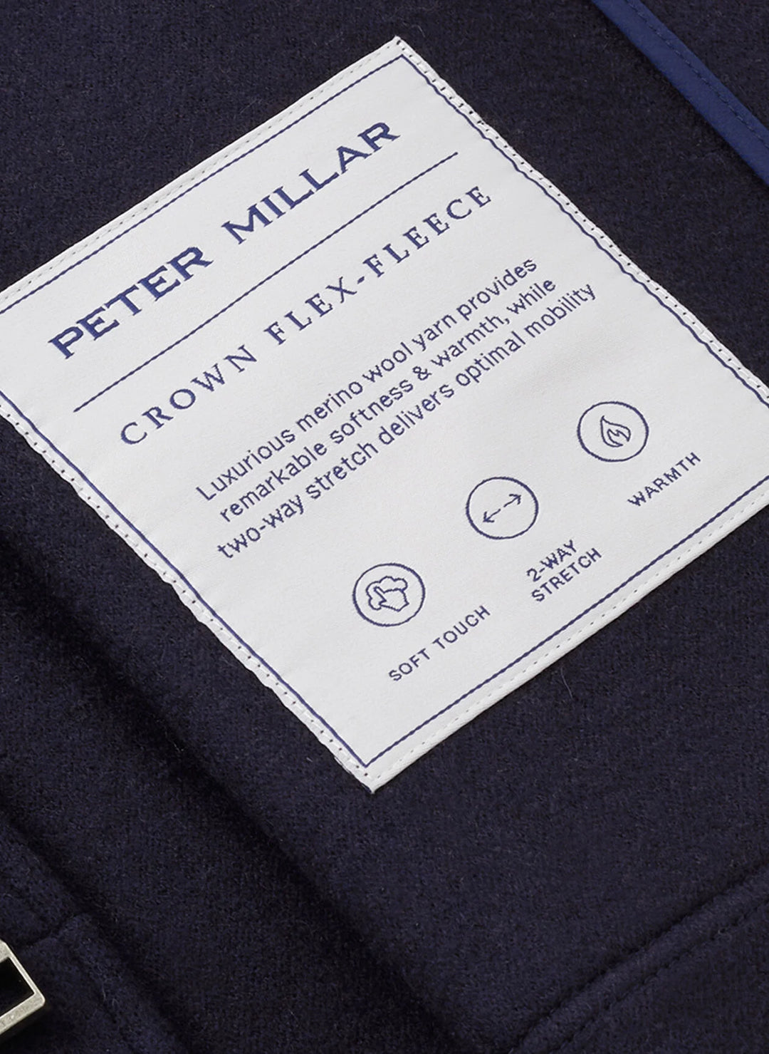 Peter Millar Crown Flex Fleece Zip Blazer: Navy