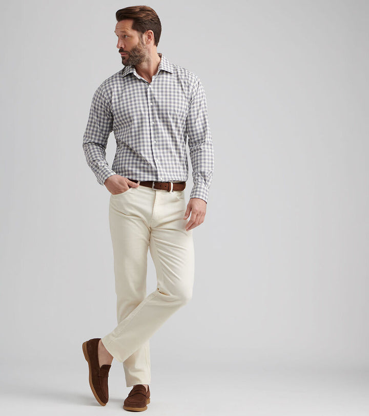 Peter Millar Superior Soft Corduroy Five-Pocket Pant: Ivory