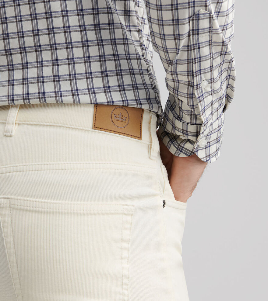 Peter Millar Superior Soft Corduroy Five-Pocket Pant: Ivory
