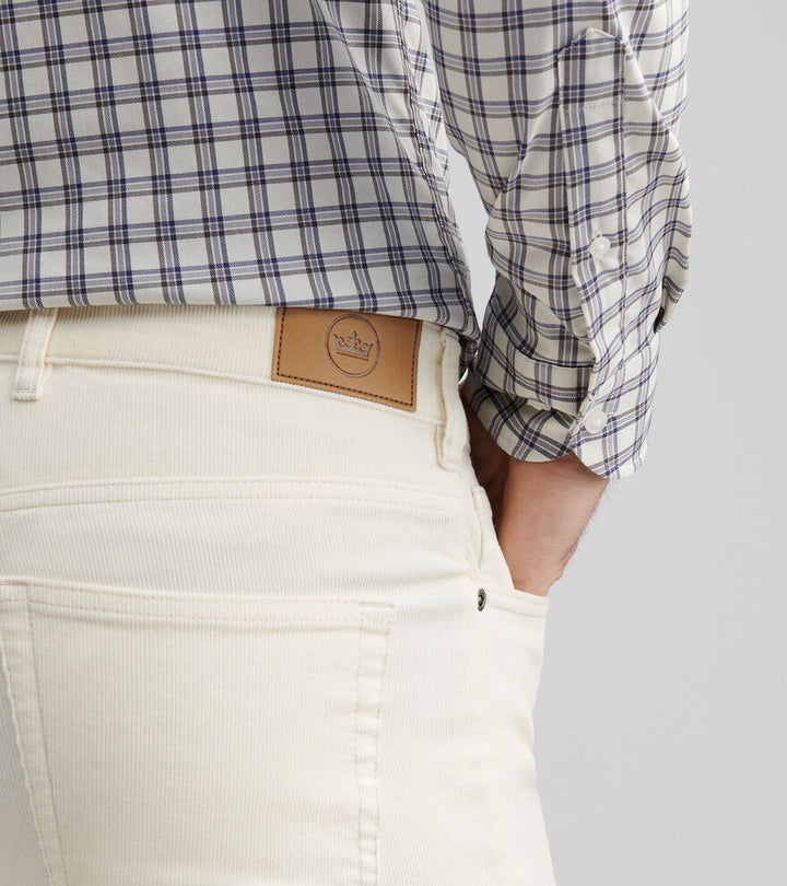 Peter Millar Superior Soft Corduroy Five-Pocket Pant: Ivory