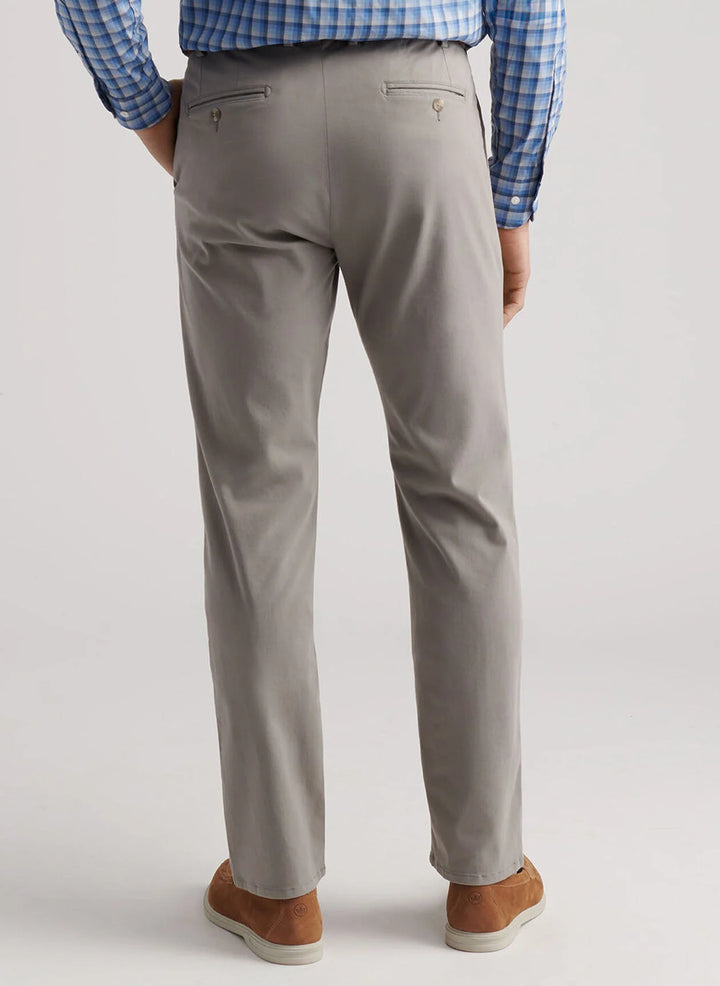 Peter Millar Signature Sateen Flat Front Trouser: Gale Grey