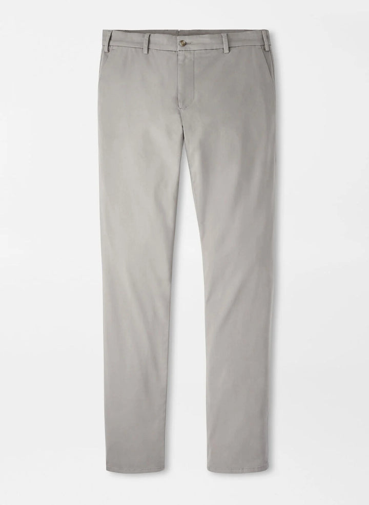 Peter Millar Signature Sateen Flat Front Trouser: Gale Grey