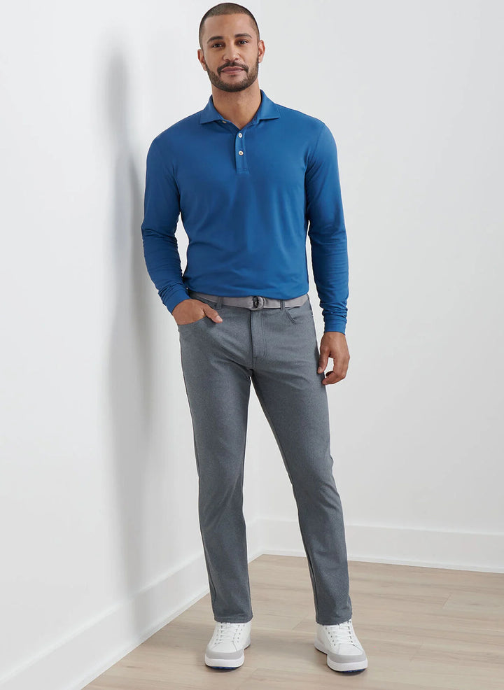Peter Millar Brevard Performance Flannel Five-Pocket Pant: Charcoal