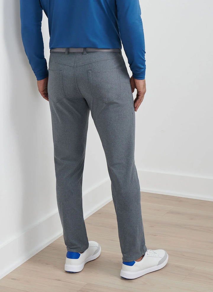 Peter Millar Brevard Performance Flannel Five-Pocket Pant: Charcoal