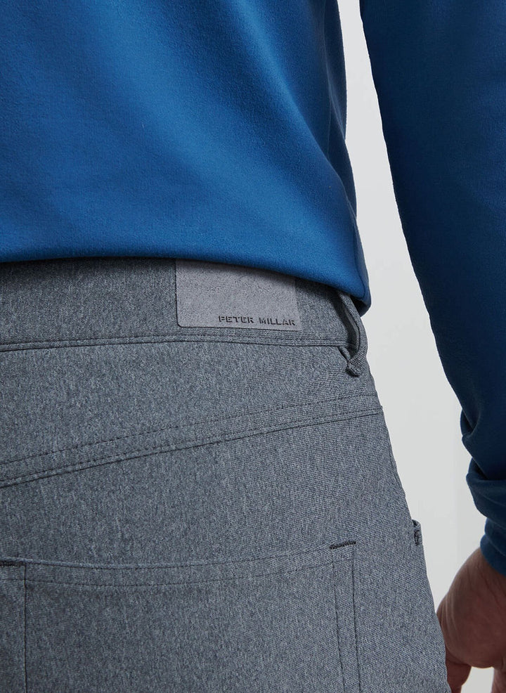 Peter Millar Brevard Performance Flannel Five-Pocket Pant: Charcoal