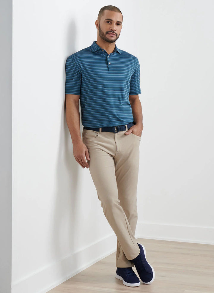 Peter Millar Brevard Performance Flannel Five-Pocket Pant: Khaki