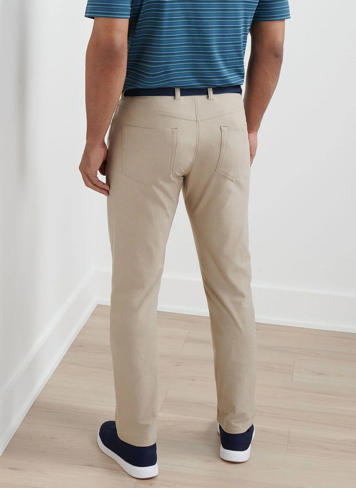Peter Millar Brevard Performance Flannel Five-Pocket Pant: Khaki