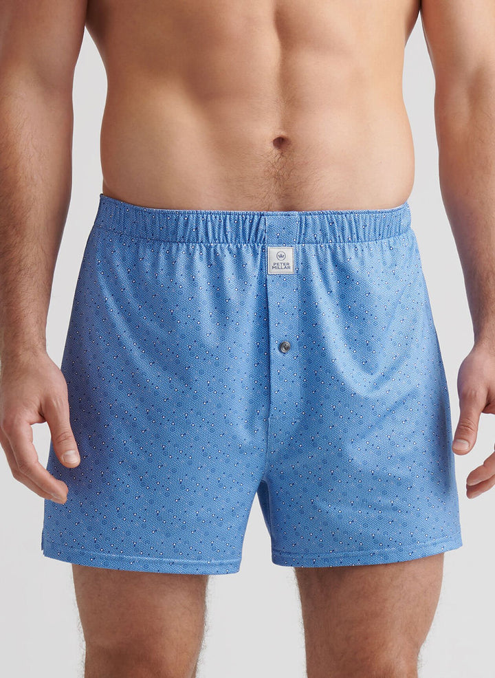 Peter Millar Costanzo Geo Performance Boxer Short: Evening Tide
