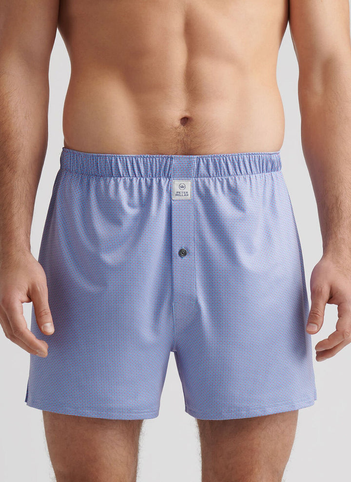 Peter Millar Phoenix Performance Boxer Short: Cottage Blue