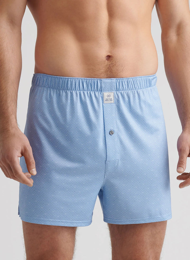 Peter Millar Fall Football Performance Boxer Short: Cottage Blue