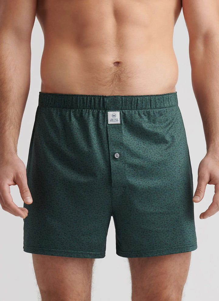 Peter Millar No Slow Play Performance Boxer Short: Nordic Pine