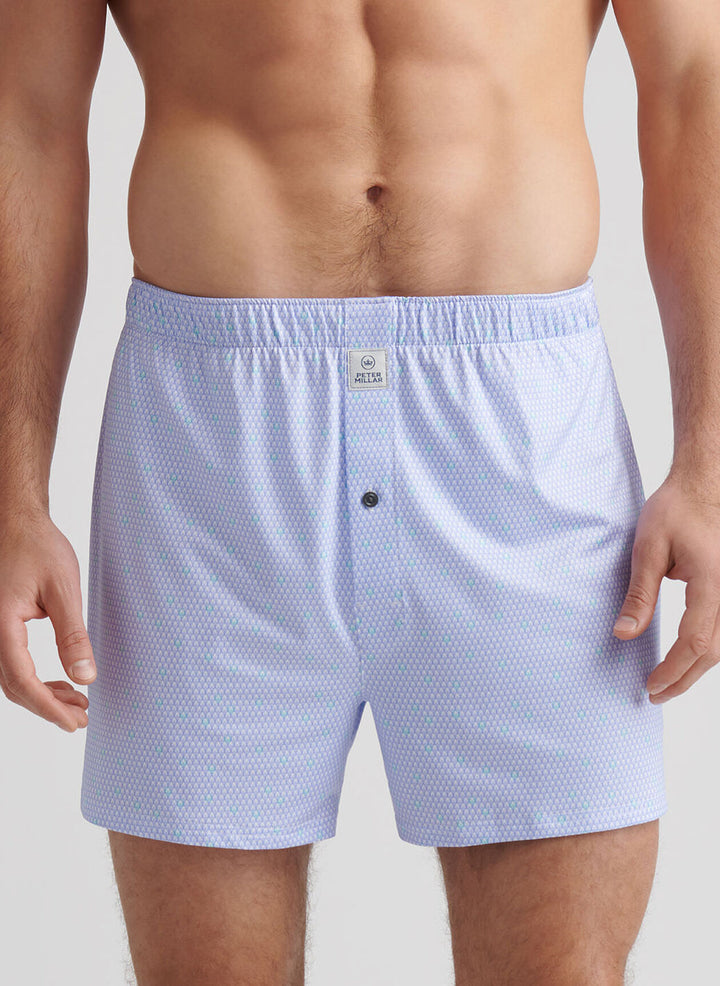 Peter Millar Geo Skull Performance Boxer Short: White