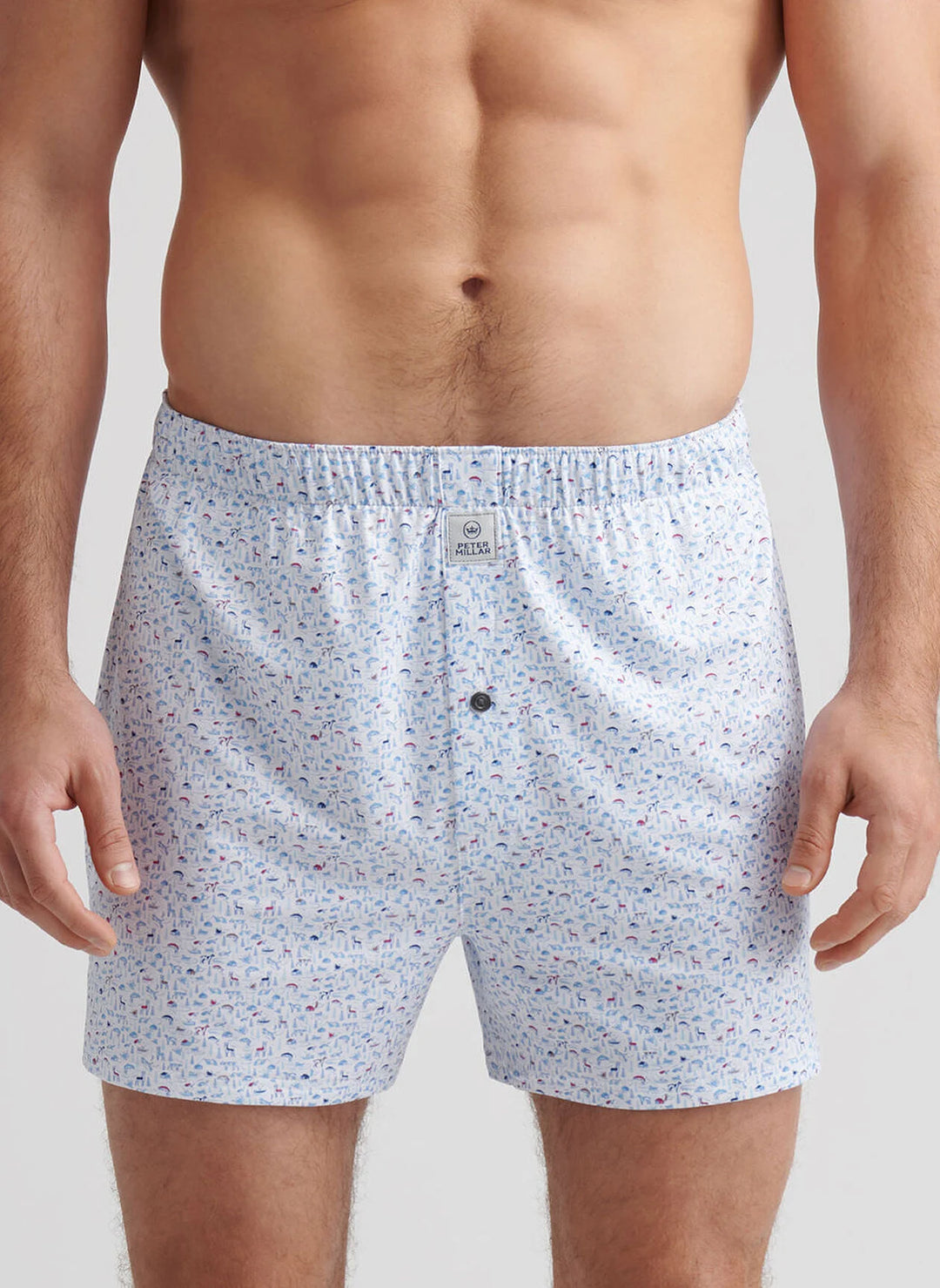 Peter Millar On the Hunt Performance Boxer Short: White