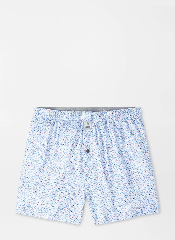 Peter Millar On the Hunt Performance Boxer Short: White