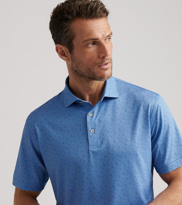 Peter Millar Costanzo Geo Performance Jersey Polo: Evening Tide