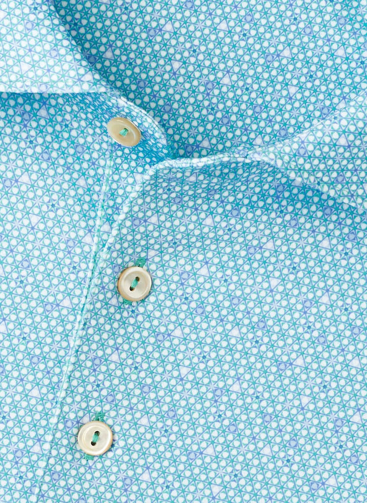 Peter Millar Costanzo Geo Performance Jersey Polo: Meadow