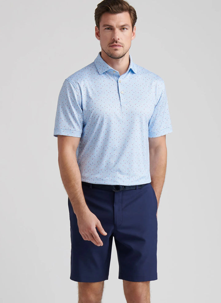 Peter Millar Costanzo Geo Performance Jersey Polo: Seaport Blue