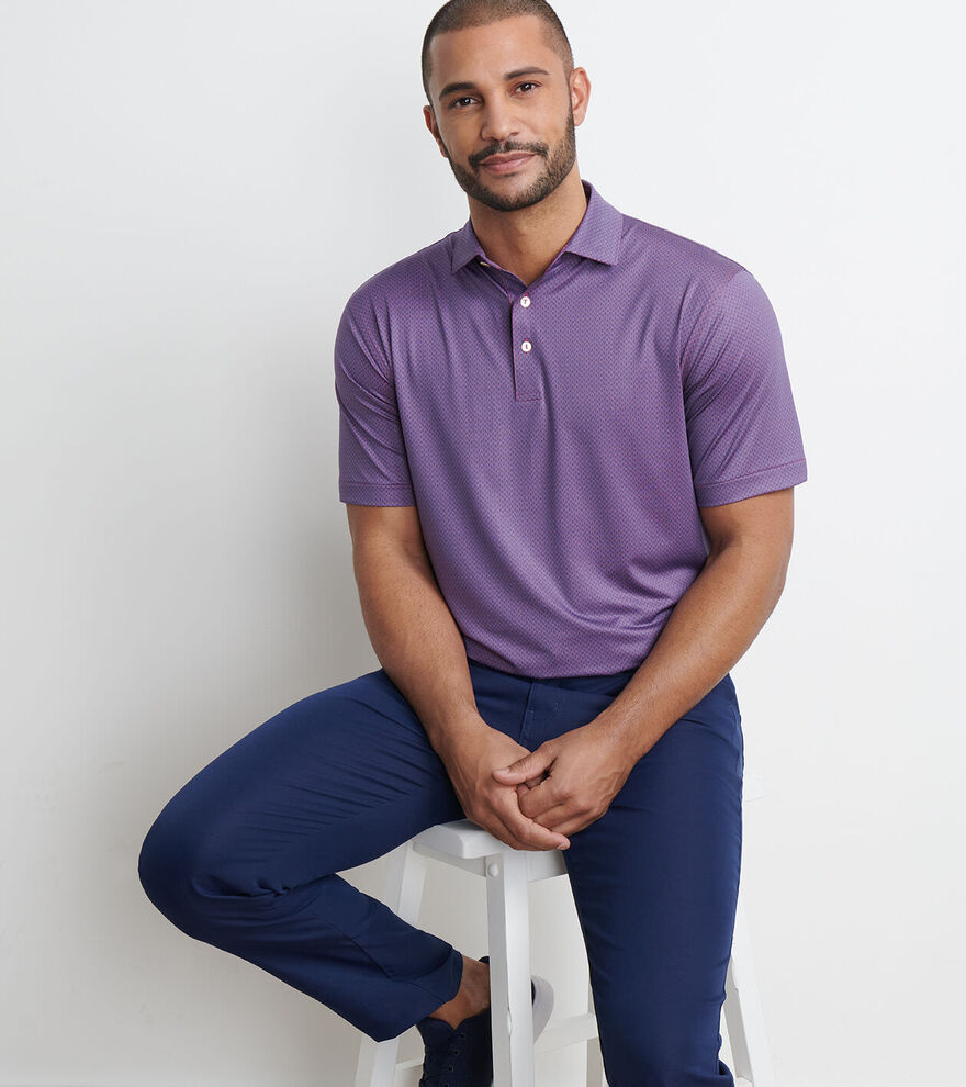 Peter Millar Abbott Performance Jersey Polo: Rosewood