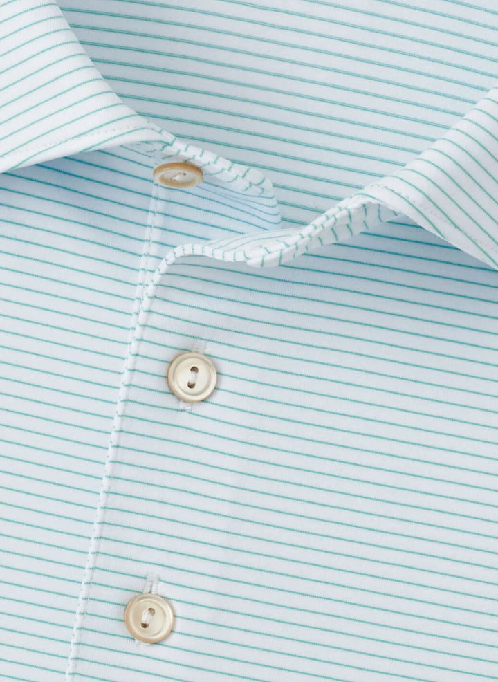 Peter Millar Highlands Performance Jersey Polo: White/Meadow
